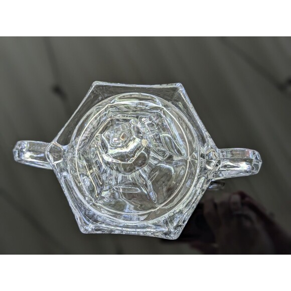 Old Williamsburg Sugar Bowl Dish Clear by IMPERIAL GLASS-OHIO Double Handles - Picture 2 of 16